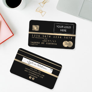 Voeg je Logo-creditcard met Gold en zwart toe Visitekaartje