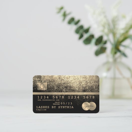 Voeg je Logo-creditcard met Gold en zwart toe Visitekaartje (Staand voorkant)
