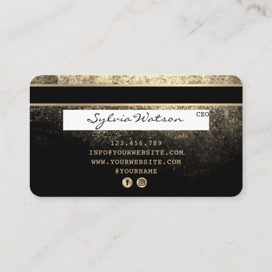 Voeg je Logo-creditcard met Gold en zwart toe Visitekaartje (Achterkant)