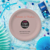 Voeg je Logo-dusty Roos-hue Art toe Papieren Bordje (Feest)