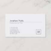 Voeg je Logo Elegant White Minimal Design Trendy t Visitekaartje (Voorkant)