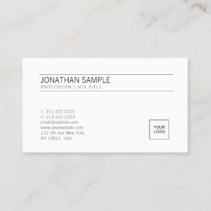 Voeg je Logo Elegant White Simple Professional toe Visitekaartje