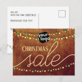 Voeg je Logo- en QR-code elegante kerstverkoop toe Briefkaart (Voorkant / Achterkant)
