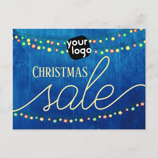 Voeg je Logo- en QR-code elegante kerstverkoop toe Briefkaart (Voorkant)