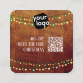 Voeg je Logo- en QR-code elegante kerstverkoop toe Vierkante Visitekaartje (Achterkant)