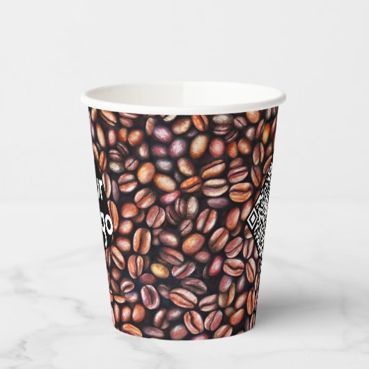 Voeg je Logo- en QR-code toe Papieren Bekers (Links)