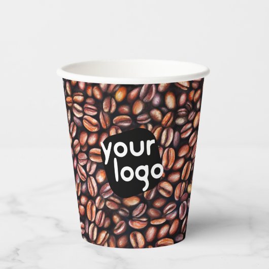 Voeg je Logo- en QR-code toe Papieren Bekers (Voorkant)