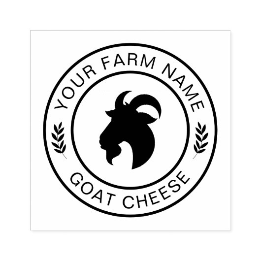Voeg je logo en tekst toe Geitenkaas Melk Boerderi Rubberstempel (Afrduk)