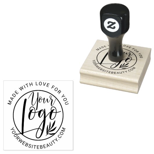Voeg je logo gemaakt met liefde modern eenvoudig rubberstempel (Gestempeld)