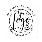 Voeg je logo gemaakt met liefde modern eenvoudig rubberstempel (Afrduk)