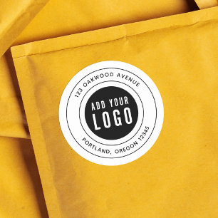 Voeg je Logo-grensadres toe Ronde Sticker