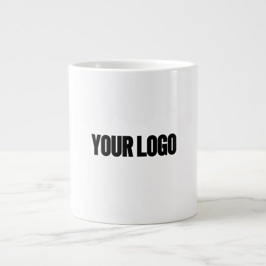Voeg je logo in het wit toe grote koffiekop (Voorkant)