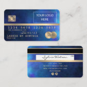 Voeg je Logo Kaart met goud en zeemacht toe Visitekaartje (Voorkant / Achterkant)