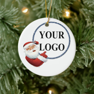Voeg je Logo kerstvakantie toe Keramisch Ornament