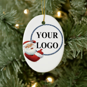 Voeg je Logo kerstvakantie toe Keramisch Ornament