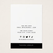 Voeg je Logo Ketting chique oorbellen display Kaar Visitekaartje (Achterkant)