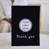 Voeg je Logo l Zwart-wit Script Promotioneel toe Bedankkaart