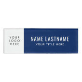 Voeg je Logo marineblauw-witte basistitel toe Naambadge (Voorkant)