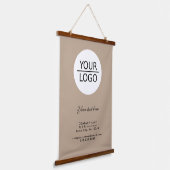 Voeg je Logo met Aangepaste tekstpromotie toe Hangend Wandkleed (Gebogen)