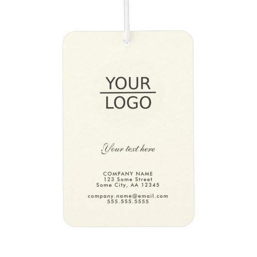 Voeg je Logo met Aangepaste tekstpromotie toe Luchtverfrisser (Voorkant)