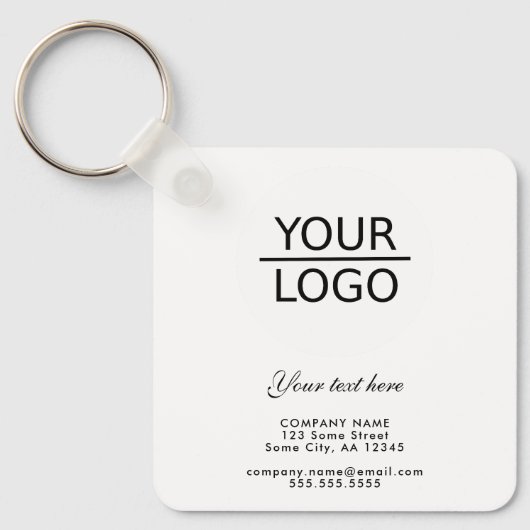 Voeg je Logo met Aangepaste tekstpromotie toe Sleutelhanger (Voorkant)