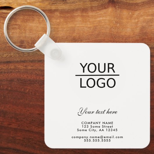 Voeg je Logo met Aangepaste tekstpromotie toe Sleutelhanger (Voorkant)