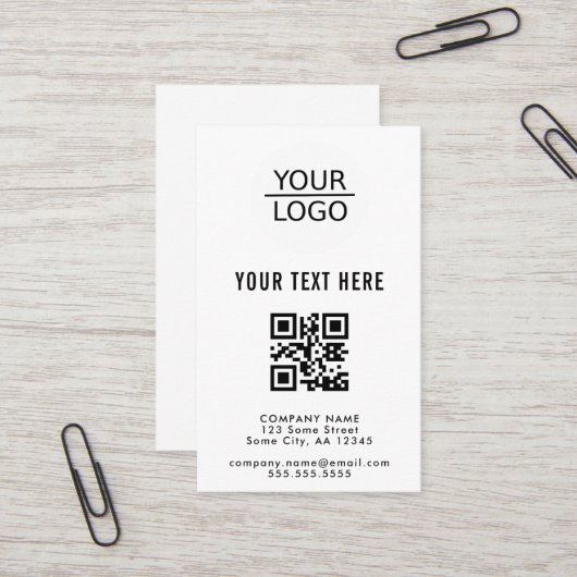 Voeg je Logo met Aangepaste tekstpromotie toe Visitekaartje (Voorkant / Achterkant in situ)