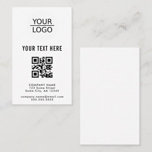 Voeg je Logo met Aangepaste tekstpromotie toe Visitekaartje (Voorkant / Achterkant)