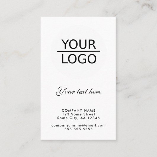 Voeg je Logo met Aangepaste tekstpromotie toe Visitekaartje (Voorkant)