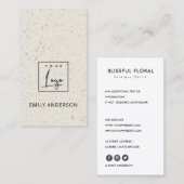 VOEG JE LOGO MINIMAL OFF WHITE TERRAZZO TEXTURE TO VISITEKAARTJE (Voorkant / Achterkant)