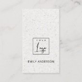 VOEG JE LOGO MINIMAL SOFT RUSTIC TERRAZZO TEXTURE VISITEKAARTJE (Voorkant)