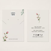Voeg je logo Modern Ketting oorbel display card Visitekaartje (Voorkant /achterkant)