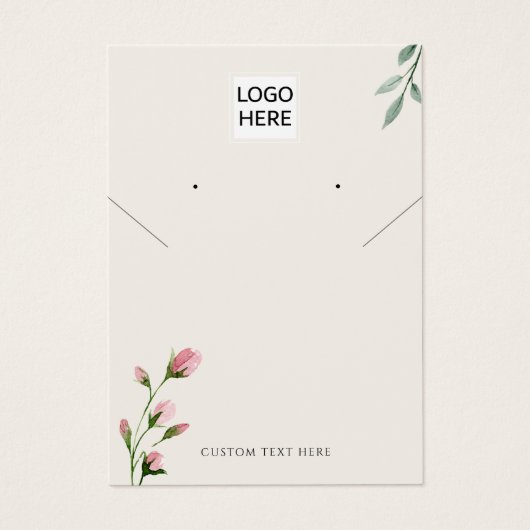 Voeg je logo Modern Ketting oorbel display card Visitekaartje (Voorkant)