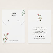 Voeg je logo Modern Ketting oorbel display card Visitekaartje (Voorkant /achterkant)