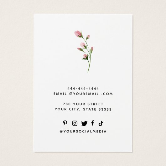 Voeg je logo Modern Ketting oorbel display card Visitekaartje (Achterkant)