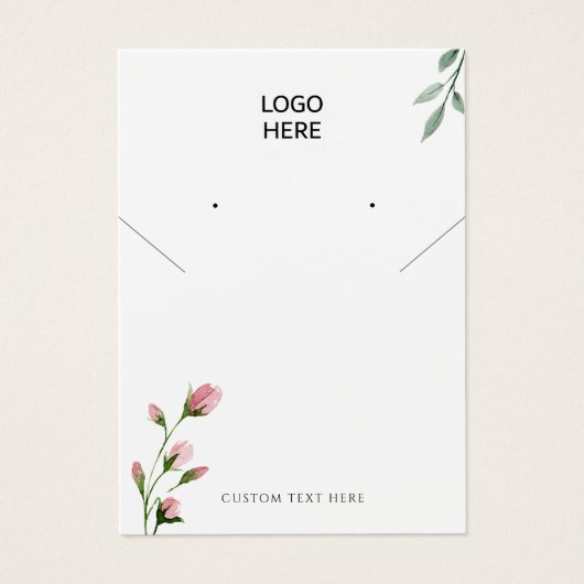 Voeg je logo Modern Ketting oorbel display card Visitekaartje (Voorkant)