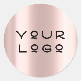 Voeg je Logo Modern Metallic Minimalism Roos toe Ronde Sticker