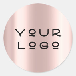 Voeg je Logo Modern Metallic Minimalism Roos toe Ronde Sticker