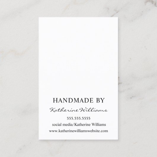 Voeg je Logo-oorscherm toe | Wilde bloemen Visitekaartje (Achterkant)