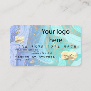 voeg je logo pastel unicorn vloeibare creditcard t visitekaartje