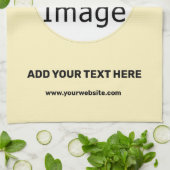 Voeg je Logo Promo  Vanilla Yellow toe Theedoek (Gevouwen)