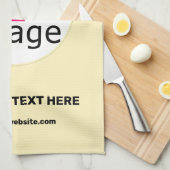 Voeg je Logo Promo  Vanilla Yellow toe Theedoek (Quarter Fold)