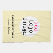 Voeg je Logo Promo  Vanilla Yellow toe Theedoek (Horizontaal)