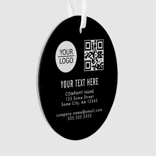 Voeg je Logo QR-code aan Aangepaste tekstpromotie  Ornament (voorkant)
