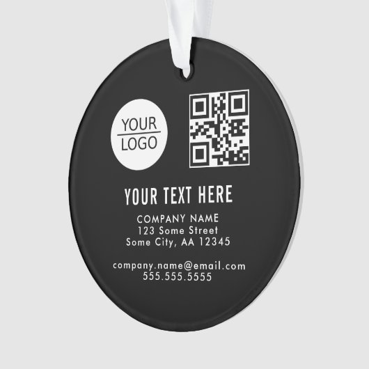 Voeg je Logo QR-code aan Aangepaste tekstpromotie  Ornament (voorkant)