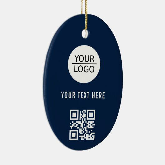 Voeg je Logo QR-code aangepaste tekstpromotievak t Keramisch Ornament (Rechts)