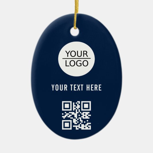 Voeg je Logo QR-code aangepaste tekstpromotievak t Keramisch Ornament (Voorkant)