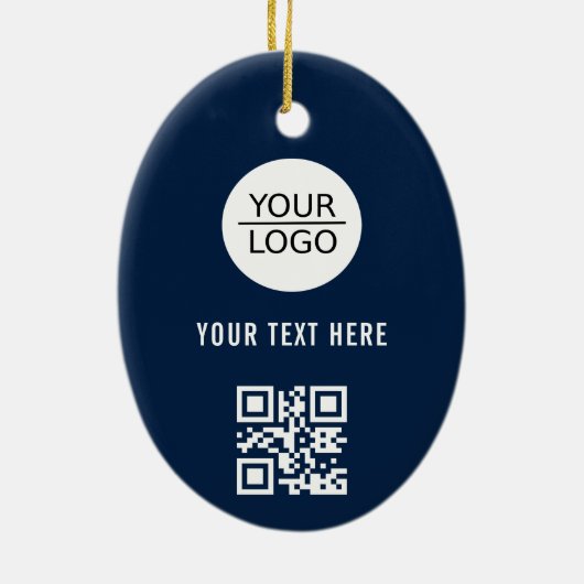 Voeg je Logo QR-code aangepaste tekstpromotievak t Keramisch Ornament (Achterkant)