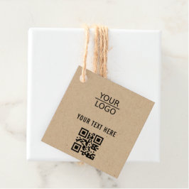 Voeg je Logo QR Code Custom Text Promotion Kraft t Bedankjes Labels