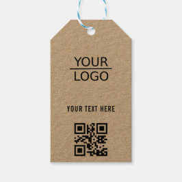 Voeg je Logo QR Code Custom Text Promotion Kraft t Cadeaulabel
